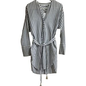 Zara Tunic Top Womens Dress XS Hippie Frayed Metallic Raw Edge Shirt Blouse New